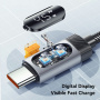 ESSAGER ES-CC29 комплект зарядно за кола с портове USB-C / USB-A и кабел USB-C - 108W - 1,2 m - сив
