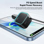 ESSAGER F779 комплект зарядно за кола с USB-C / USB-A портове и прибиращ се Кабел USB-C - 45W - 75 cm - черна