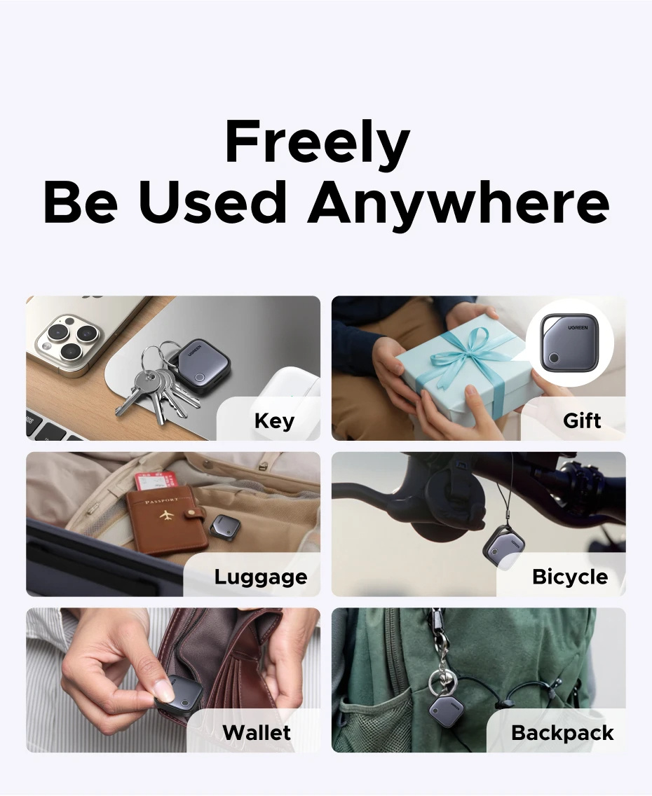 UGREEN CM919 smart локатор с поддръжка на Find My - тъмносив