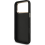 Guess Fixed Glitter 4G Metal Frame блестящ калъф за iPhone 17 Pro Max - черен