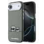 Karl Lagerfeld IML K&CH Heads Logo прозрачен калъф с MagSafe за iPhone Air - сив
