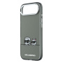Karl Lagerfeld IML K&CH Heads Logo прозрачен калъф с MagSafe за iPhone Air - сив