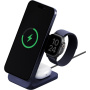 ENERGEA MagTrio 2 3в1 сгъваема магнитна безжична стойка за iPhone / Apple Watch / AirPods - 25W - индигово синя