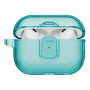 UNIQ Glase Pro Lock прозрачен калъф със закопчалка и карабинер за AirPods Pro 3 - тюркоазен