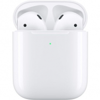 Оригинални безжични слушалки с безжичен калъф Apple AirPods (2019) - бял