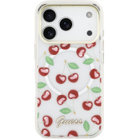 Guess IML Glitter Cherry калъф с MagSafe за iPhone 17 Pro - череши