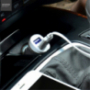 HOCO зарядно за кола с два USB порта + Lightning конектор за Apple iPhone / iPad / iPod - бяло