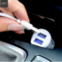 HOCO зарядно за кола с два USB порта + Lightning конектор за Apple iPhone / iPad / iPod - бяло