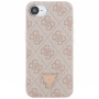 Guess 4G Strass Triangle Metal Logo кейс за iPhone 16e / 17e - розов