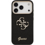 Guess Fixed Glitter 4G Metal Frame блестящ калъф за iPhone 17 Pro Max - черен