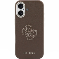 Guess Resin Logo калъф за iPhone 17 - кафяв