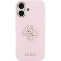 Guess Resin Logo калъф за iPhone 17 - розов