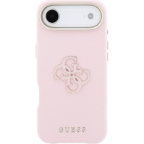 Guess Resin Logo кейс за iPhone Air - розов