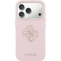 Guess Resin Logo кейс за iPhone 17 Pro Max - розов