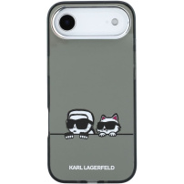 Karl Lagerfeld IML K&CH Heads Logo прозрачен калъф с MagSafe за iPhone Air - сив