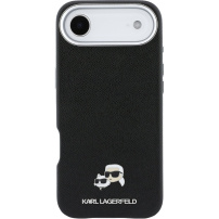 Karl Lagerfeld Karl and Choupette Heads Pins калъф от PU кожа с MagSafe за iPhone Air - черен