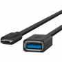 BELKIN aдаптер USB-A female / USB-C за iPhone / iPad / MacBook - 15 cm - черен