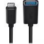 BELKIN aдаптер USB-A female / USB-C за iPhone / iPad / MacBook - 15 cm - черен