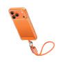 USAMS SJ784 2в1 силиконов Кабел за зареждане и данни и каишка - USB-C към USB-C - 30 cm - оранжев