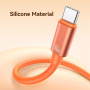 USAMS SJ784 2в1 силиконов кабел за зареждане и данни и каишка - USB-C към USB-C - 30 см - черен