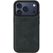 Защитен калъф от PU кожа с MagSafe за iPhone 17 Pro - тъмносив