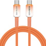 DUX DUCIS WLCM Series оплетен кабел за зареждане и данни - USB-C към USB-C - 1 m - оранжев