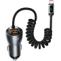 ESSAGER ES-CC29 комплект зарядно за кола с портове USB-C / USB-A и кабел USB-C - 108W - 1,2 m - сив