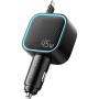 ESSAGER F779 комплект зарядно за кола с USB-C / USB-A портове и прибиращ се Кабел USB-C - 45W - 75 cm - черна
