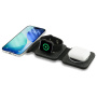 Guess 4G 3в1 сгъваемо безжични MagSafe зарядно за iPhone / Apple Watch / AirPods - 15W - сиво