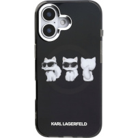 Karl Lagerfeld IML Choupette Trio Watercolor Кейс с MagSafe за iPhone 17 - черен