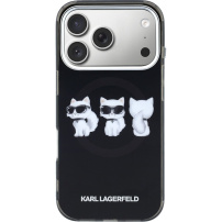 Karl Lagerfeld IML Choupette Trio Watercolor кейс с MagSafe за iPhone 17 Pro Max - черен