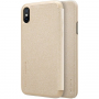 Nillkin Sparkle Folio калъф за Apple iPhone X / XS - златен