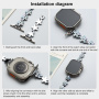 xDfind метална каишка с цветя за Apple Watch 42mm / 41mm / 40mm / 38mm - сребриста