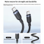 Yesido CA205 разтегателен кабел за зареждане и данни - USB-C към USB-C - 1,2 m - черен