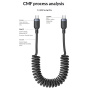 Yesido CA205 разтегателен кабел за зареждане и данни - USB-C към USB-C - 1,2 m - черен