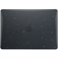 Гланцов прозрачен Кейс с брокат за MacBook Neo (A3404) - черен