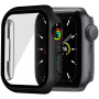Матов защитен калъф със закалено стъкло за Apple Watch 45mm - черно