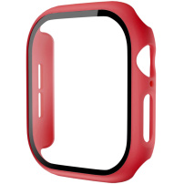 Матов кейс със закалено стъкло за Apple Watch 42mm (Series 10 / 11) - червен