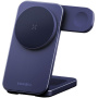 ENERGEA MagTrio 2 3в1 сгъваема магнитна безжична стойка за iPhone / Apple Watch / AirPods - 25W - индигово синя