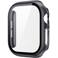 Металически кейс със закалено стъкло за Apple Watch 42mm (Series 10 / 11) - тъмно сив