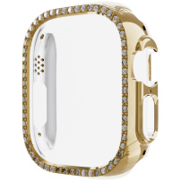 Метален калъф с камъчета за Apple Watch Ultra 49mm - златно