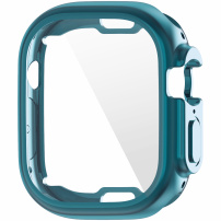 Метален калъф от мека пластмаса със защита на дисплея за Apple Watch Ultra 49mm - тюркоазен