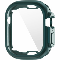 Метален калъф от мека пластмаса със защита на дисплея за Apple Watch Ultra 49mm - тъмнозелен