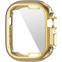 Метален калъф от мека пластмаса със защита на дисплея за Apple Watch Ultra 49mm - златно