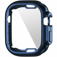 Метален калъф от мека пластмаса със защита на дисплея за Apple Watch Ultra 49mm - тъмно син