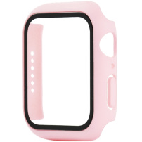 Защитен калъф със закалено стъкло за Apple Watch 40mm - светлорозово