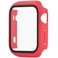 Защитен калъф със закалено стъкло за Apple Watch 42mm - червено