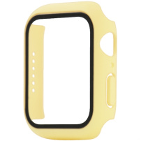 Защитен калъф със закалено стъкло за Apple Watch 44mm - жълт