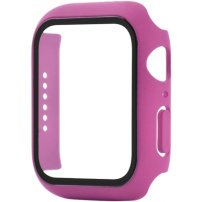 Матов калъф със закалено стъкло за Apple Watch 45mm - розов