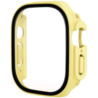 Матов калъф със закалено стъкло за Apple Watch Ultra 49mm - жълт